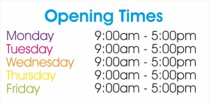 Opening Times (NO SAT)